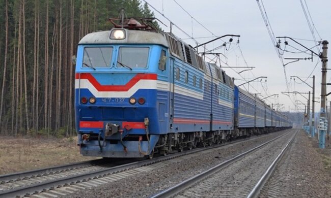 поезд, с вагонами, состав