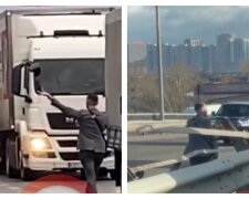 Мужчина ради "хайпа" вышел на трассу навстречу авто: видео инцидента в Киеве