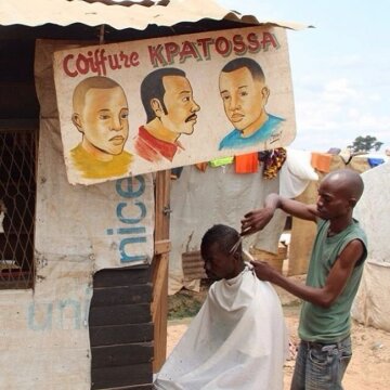 Африка, стрижка, парикмахерская