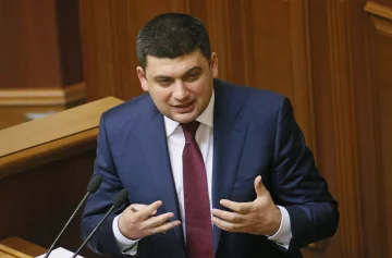 Ukraine’s former Deputy PM Groysman speaks during a session of the parliament in Kiev