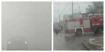 У Харкові спалахнула потужна пожежа, через густий дим почалися ДТП: кадри події