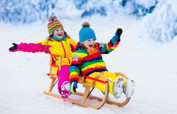 дети, санки