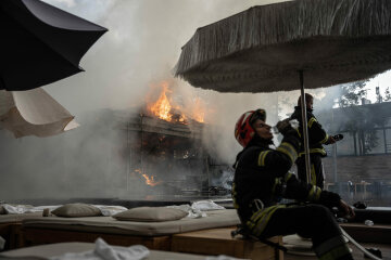Пожар под Киевом в ресторане