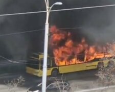 Автобус на ходу загорелся в Киеве, спасатели не успели: первые кадры ЧП