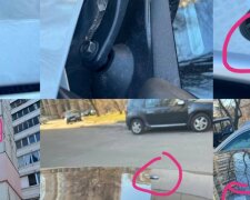 Дитина заради забави пошкодила п'ять машин у Києві: фото з місця