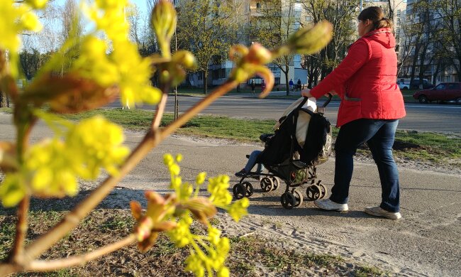 погода весна апрель люди