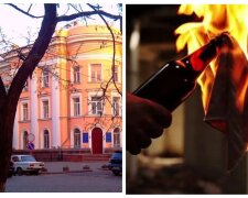 НП біля будівлі СБУ в Одесі: у хід пішли коктейлі Молотова: відео