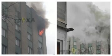 В девятиэтажке в Харькове вспыхнул сильный пожар, в заложниках огня оказался человек: кадры трагедии