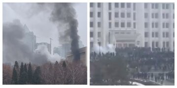 Бунт в Казахстане перерос в стрельбу, админздания в огне: первые кадры
