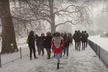 зима, люди, погода