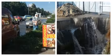 "Водопад" появился на харьковском рынке, фото: "все затопило"