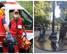 Ребенок получил  ожоги возле знаменитой скульптуры в Горсаду, приехала скорая: кадры ЧП в Одессе