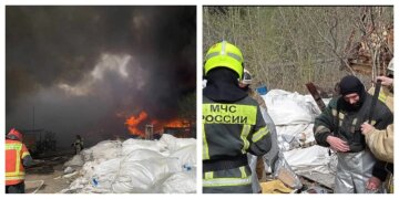 Вкрай серйозна пожежа спалахнула на складах у росії, є загроза вибуху: кадри з місця