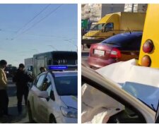 У Києві п'яний таксист влетів у маршрутку, кадри: "пасажири виходили з салону і..."