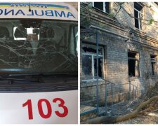 Больница попала под обстрел боевиков на Донбассе, внутри десятки людей: кадры с места