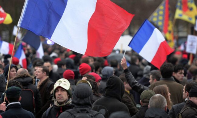 франция, париж, митинг