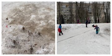 Батьків попередили про небезпеку в Києві, кадри: "В районі гірки стирчать..."