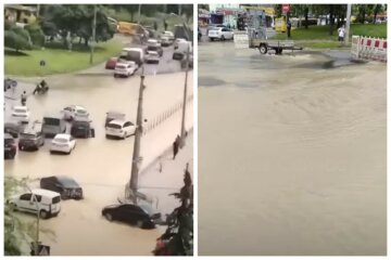 "Авто не можуть проїхати": у Києві вулиці затопило каламутною водою, кадри з місця НП