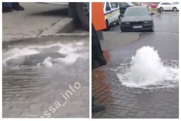 На улицах Одессы забили гейзеры, кадры ЧП: "только вчера был кипяток"