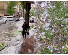 В Одессе мощный ливень затопил улицы, выпал даже град: видео стихии
