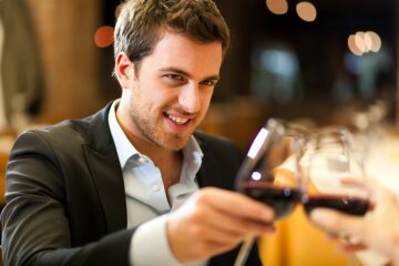 мужчина, бокал, вино