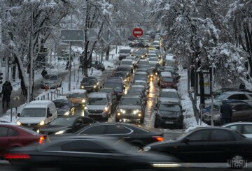 пробки в Киеве зимой