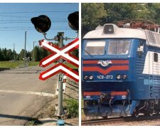 Пассажирский поезд наехал на легковушку по пути в Одессу, фото: авто выехало на рельсы