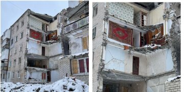 "Як боляче дивитися": на стіні зруйнованого будинку в Миколаєві вцілів і працює годинник