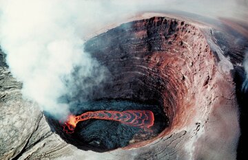 Puu Oo кратер вулкана Килауэа