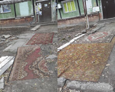 У Дніпрі покрили тротуари килимами замість асфальту, фото: "тепер немає калюж"