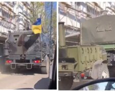 Колона військової техніки в'їхала в Одесу: відео того, що відбувається