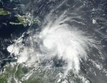 Tropical Storm Matthew, which has since gained hurricane strength, is seen in an image captured by N