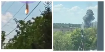 После взрыва вертолет упал: в Брянской области поднимается густой дым, первые кадры и детали