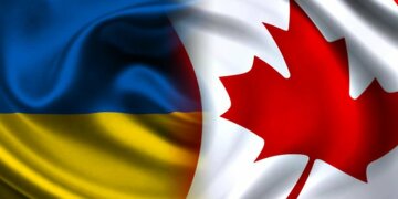 Канада, украина, флаг