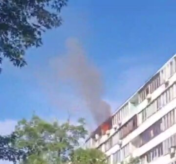 пожар в многоэтажке в Киеве