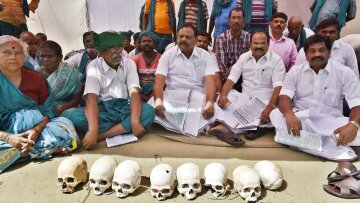 Почему индийские фермеры принесли человеческие черепа на митинг – фото
