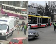 "Ехал на красный и от удара перевернулся": в Одессе троллейбус попал в аварию, кадры