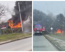 Пламя охватило грузовик с мебелью: видео ЧП под Одессой