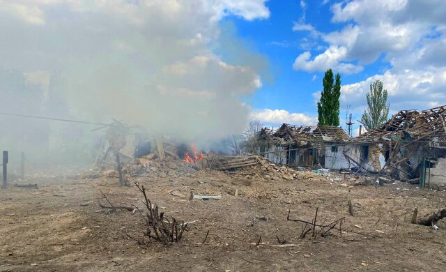 пожар, руины, война
