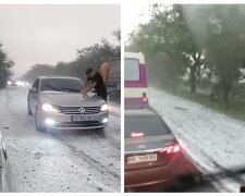 Август разбушевался: в сети показали кадры "снежных" заносов на украинской трассе, видео