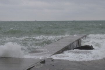 шторм, море, пляж, Одесса