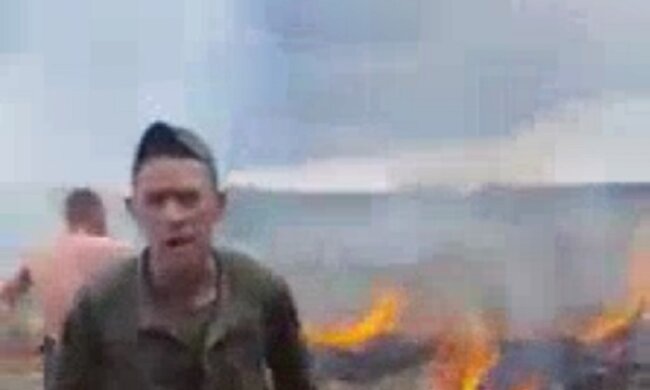 Нацгвардейцы влаштували підпал трави і накинулися на очевидців під Києвом: відео