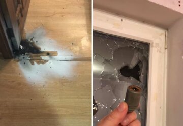 Под Киевом в окно квартиры залетел снаряд, фото: осколок попал женщине в голову