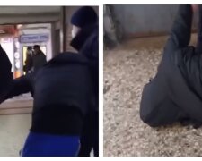 Повалили на землю лицом в пол: в Харькове полиция вывела из метро мужчину без маски, кадры