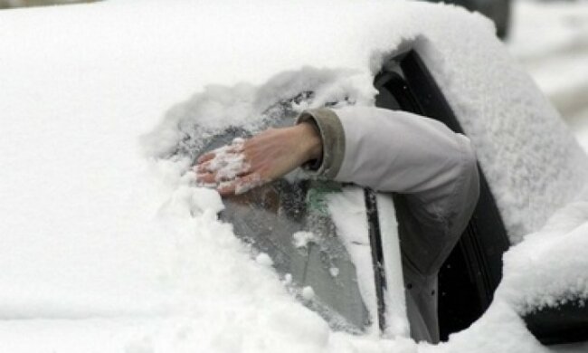 авто мороз зима снег