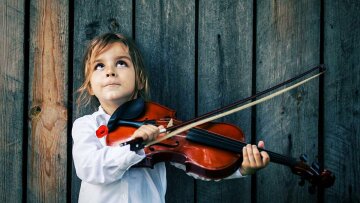 музыка, дети, девочка, музыкальный инструмент, скрипка