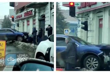 В Харькове машина на полном ходу влетела в магазин: кадры с места жуткой аварии
