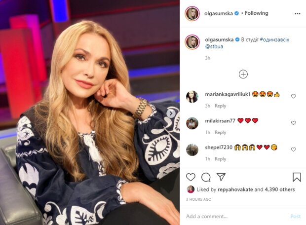 54-летняя Ольга Сумская в вышиванке впечатлила внешностью на съемках: "Пусть все украинские женщины..."