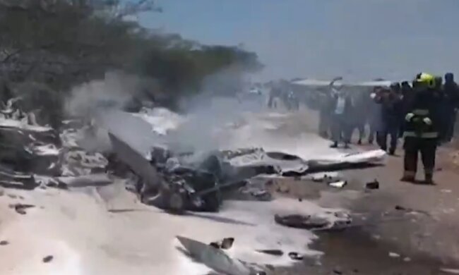 Самолет с туристами рухнул на землю и загорелся, никто не выжил: кадры трагедии