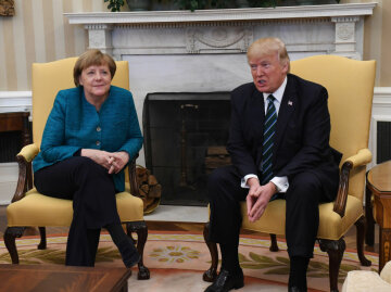 German Chancellor Angela Merkel and President Donald Trump Meet in Washington